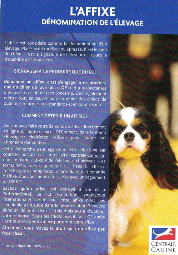 L'affixe de l'élevage